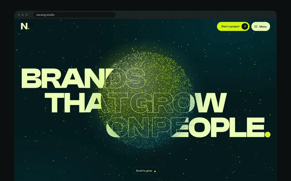 The Narang website, designed and built by Narang